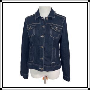 EUC! Baccini Dark Wash Jean Jacket, Size Med